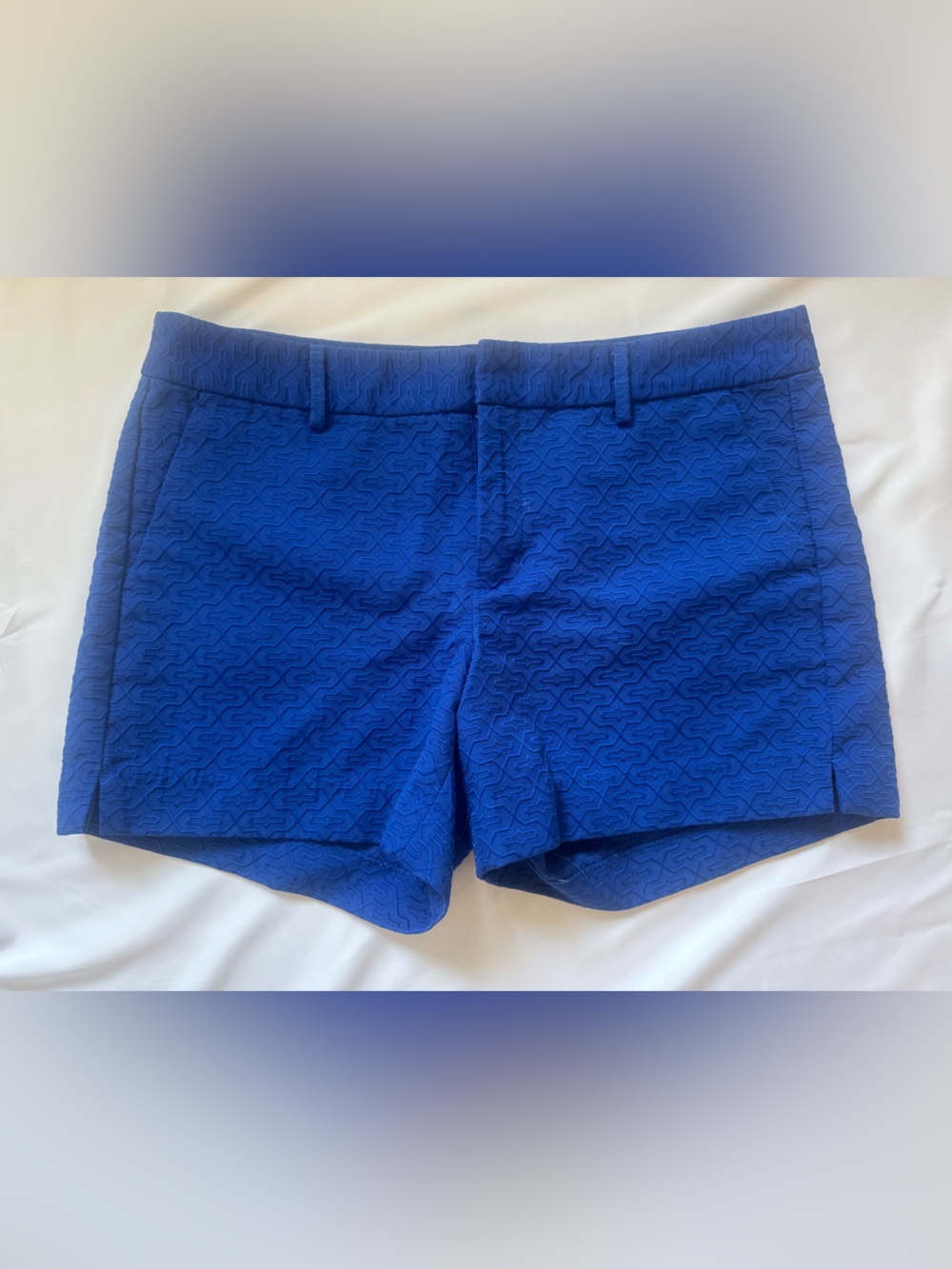 Banana Republic Cobalt Textured High-Waist Shorts